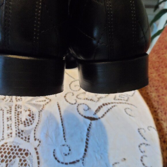 Balmain Black Calf Leather Quilted Ankle Boots w/Silver Cap Toe Size 39B - Picture 13 of 16